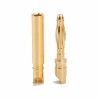 Conectores banana dorados 2mm. Macho + Hembra