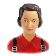 Piloto civil con tirantes color rojo escala 1/6