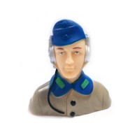 Piloto civil con cascos color marrón escala 1/6