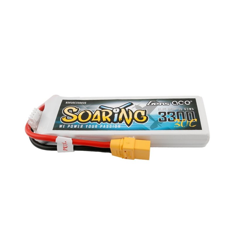 Batería Lipo Gens ace Soaring 3300mAh 11.1V 30C 3S1P con enchufe XT90 Batería Lipo Gens ace Soaring 3300mAh 11.1V 30C 3S1P con enchufe XT90
