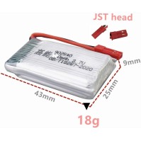 Bateria 3,7V 800mAh con conector JST - 25C