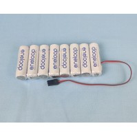 Pack baterías Eneloop 9,6 V plano con conector JR