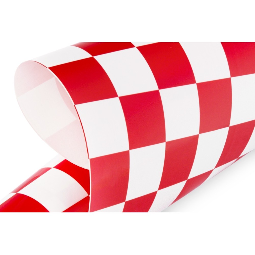 Film de entelar Rojo/Blanco 2x2cm (2mts) | Aeromodelismo RC
