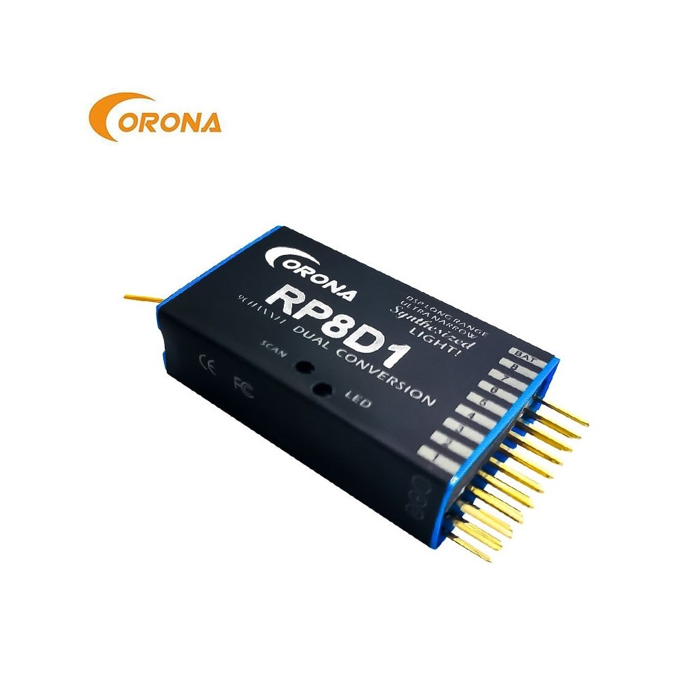 Receptor Corona 35 MHz Sintetizado 8 Canales Dual Conversion